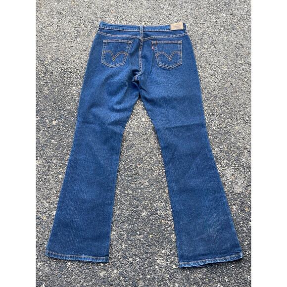 Y2k Grunge streetwear Levis 515 bootcut Jeans sz 12 high rise dark wash - Picture 1 of 12